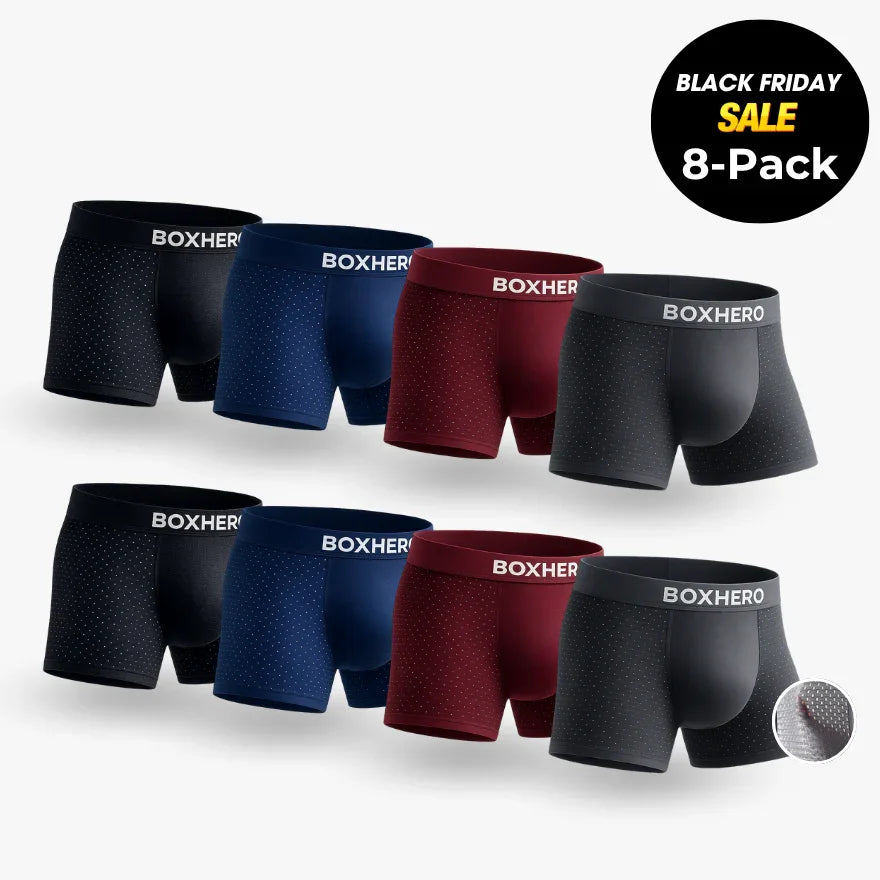 8-Pack - Premium Bamboo Fibre Boxer Shorts